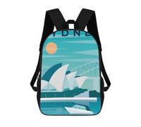 sinyumoney 4Girls Sydney Backpack 3D Printed Boy School Backpack Casual Daypack Lightweight Rucksack for Middle School Students 17inch
