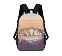 sinyumoney 4Girls Sydney Landscape Backpack 3D Printed Boy School Backpack Casual Daypack Lightweight Rucksack for Middle School Students 17inch