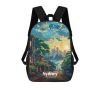 sinyumoney 4Girls Sydney Sunset Cityscape Backpack 3D Printed Boy School Backpack Casual Daypack Lightweight Rucksack for Middle School Students 17inch