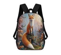 sinyumoney 4Girls Tale of A Fantastical Fox Backpack 3D Printed Boy School Backpack Casual Daypack Lightweight Rucksack for Middle School Students 17inch