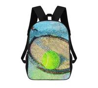 sinyumoney 4Girls Tennis Art Print Work 13 Backpack 3D Printed Boy School Backpack Casual Daypack Lightweight Rucksack for Middle School Students 17inch