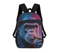 sinyumoney 4Girls The Coolest Chimp in Town Backpack 3D Printed Boy School Backpack Casual Daypack Lightweight Rucksack for Middle School Students 17inch