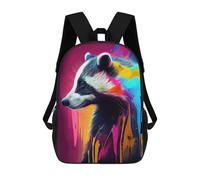 sinyumoney 4Girls The Insistent Badger Backpack 3D Printed Boy School Backpack Casual Daypack Lightweight Rucksack for Middle School Students 17inch