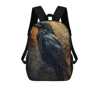 sinyumoney 4Girls The Raven Surreal Art Backpack 3D Printed Boy School Backpack Casual Daypack Lightweight Rucksack for Middle School Students 17inch