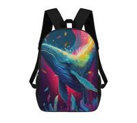 sinyumoney 4Girls The Sensitive Whale Backpack 3D Printed Boy School Backpack Casual Daypack Lightweight Rucksack for Middle School Students 17inch