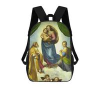 sinyumoney 4Girls The Sistine Madonna Backpack 3D Printed Boy School Backpack Casual Daypack Lightweight Rucksack for Middle School Students 17inch