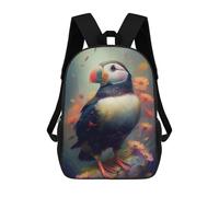 sinyumoney 4Girls The Sociable Puffin Backpack 3D Printed Boy School Backpack Casual Daypack Lightweight Rucksack for Middle School Students 17inch