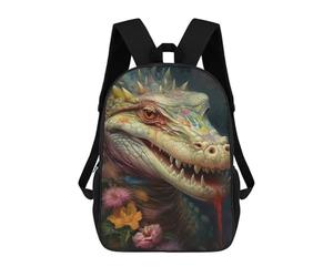 sinyumoney 4Girls The Strong Crocodile Backpack 3D Printed Boy School Backpack Casual Daypack Lightweight Rucksack for Middle School Students 17inch