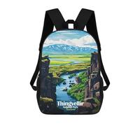 sinyumoney 4Girls Thingvellir National Park Iceland Illustration Backpack 3D Printed Boy School Backpack Casual Daypack Lightweight Rucksack for Middle School Students 17inch