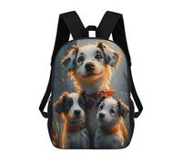 sinyumoney 4Girls Three Adorable Puppies Backpack 3D Printed Boy School Backpack Casual Daypack Lightweight Rucksack for Middle School Students 17inch