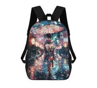 sinyumoney 4Girls Through The Rain, She Blooms Backpack 3D Printed Boy School Backpack Casual Daypack Lightweight Rucksack for Middle School Students 17inch
