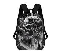sinyumoney 4Girls Thundering Skull Stormscape Backpack 3D Printed Boy School Backpack Casual Daypack Lightweight Rucksack for Middle School Students 17inch