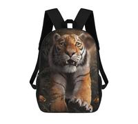 sinyumoney 4Girls Tiger Chasing Butterfly Backpack 3D Printed Boy School Backpack Casual Daypack Lightweight Rucksack for Middle School Students 17inch