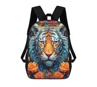 sinyumoney 4Girls Tiger Ornamental Portrait Backpack 3D Printed Boy School Backpack Casual Daypack Lightweight Rucksack for Middle School Students 17inch