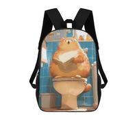 sinyumoney 4Girls Toilet Cat Fun Backpack 3D Printed Boy School Backpack Casual Daypack Lightweight Rucksack for Middle School Students 17inch