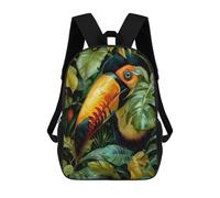 sinyumoney 4Girls Toucan in The Jungle Backpack 3D Printed Boy School Backpack Casual Daypack Lightweight Rucksack for Middle School Students 17inch