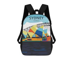 sinyumoney 4Girls Travel City Sydney Backpack 3D Printed Boy School Backpack Casual Daypack Lightweight Rucksack for Middle School Students 17inch