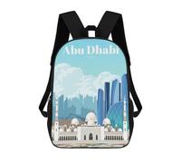 sinyumoney 4Girls Travel to Abu Dhabi Backpack 3D Printed Boy School Backpack Casual Daypack Lightweight Rucksack for Middle School Students 17inch