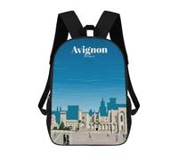 sinyumoney 4Girls Travel to Avignon Backpack 3D Printed Boy School Backpack Casual Daypack Lightweight Rucksack for Middle School Students 17inch