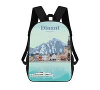 sinyumoney 4Girls Travel to Dinant Backpack 3D Printed Boy School Backpack Casual Daypack Lightweight Rucksack for Middle School Students 17inch