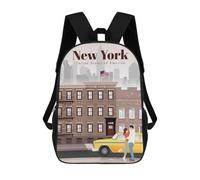 sinyumoney 4Girls Travel to NYC Backpack 3D Printed Boy School Backpack Casual Daypack Lightweight Rucksack for Middle School Students 17inch