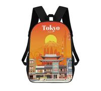 sinyumoney 4Girls Travel to Tokyo Backpack 3D Printed Boy School Backpack Casual Daypack Lightweight Rucksack for Middle School Students 17inch