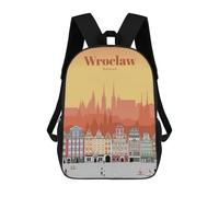 sinyumoney 4Girls Travel to Wroclaw Backpack 3D Printed Boy School Backpack Casual Daypack Lightweight Rucksack for Middle School Students 17inch