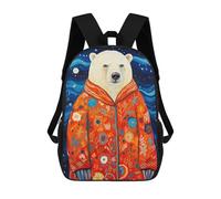 sinyumoney 4Girls Tribal Animal 8 Polar Bear Backpack 3D Printed Boy School Backpack Casual Daypack Lightweight Rucksack for Middle School Students 17inch