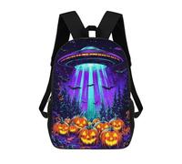 sinyumoney 4Girls UFO Halloween Backpack 3D Printed Boy School Backpack Casual Daypack Lightweight Rucksack for Middle School Students 17inch