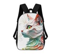 sinyumoney 4Girls Vector Cat Backpack 3D Printed Boy School Backpack Casual Daypack Lightweight Rucksack for Middle School Students 17inch