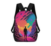 sinyumoney 4Girls Vibrant Journey Through Colorful Skies Backpack 3D Printed Boy School Backpack Casual Daypack Lightweight Rucksack for Middle School Students 17inch