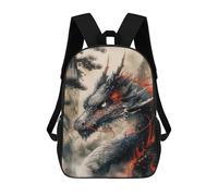 sinyumoney 4Girls Vintage Inked Dragon Backpack 3D Printed Boy School Backpack Casual Daypack Lightweight Rucksack for Middle School Students 17inch