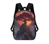 sinyumoney 4Girls Volcanic Tree Under Fiery Sky Backpack 3D Printed Boy School Backpack Casual Daypack Lightweight Rucksack for Middle School Students 17inch