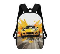 sinyumoney 4Girls Warm Car Watercolor Style Backpack 3D Printed Boy School Backpack Casual Daypack Lightweight Rucksack for Middle School Students 17inch