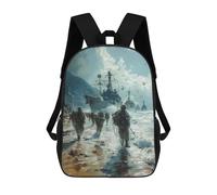 sinyumoney 4Girls Warship Troops Assault Backpack 3D Printed Boy School Backpack Casual Daypack Lightweight Rucksack for Middle School Students 17inch