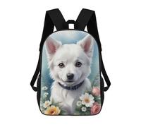 sinyumoney 4Girls Watercolor Dog Painting Backpack 3D Printed Boy School Backpack Casual Daypack Lightweight Rucksack for Middle School Students 17inch