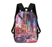 sinyumoney 4Girls Watercolor Night NYC Backpack 3D Printed Boy School Backpack Casual Daypack Lightweight Rucksack for Middle School Students 17inch