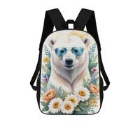 sinyumoney 4Girls Watercolor Polar Bear Backpack 3D Printed Boy School Backpack Casual Daypack Lightweight Rucksack for Middle School Students 17inch
