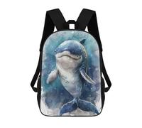 sinyumoney 4Girls Watercolor Whale Illustration Backpack 3D Printed Boy School Backpack Casual Daypack Lightweight Rucksack for Middle School Students 17inch