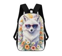 sinyumoney 4Girls Watercolor White Wolf Art Backpack 3D Printed Boy School Backpack Casual Daypack Lightweight Rucksack for Middle School Students 17inch