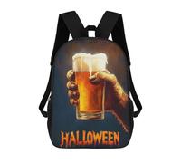 sinyumoney 4Girls Werewolf Halloween Beer Backpack 3D Printed Boy School Backpack Casual Daypack Lightweight Rucksack for Middle School Students 17inch
