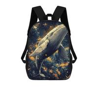 sinyumoney 4Girls Whale in A Forest Backpack 3D Printed Boy School Backpack Casual Daypack Lightweight Rucksack for Middle School Students 17inch