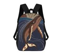 sinyumoney 4Girls Whale in Aboriginal Dot Art Style Backpack 3D Printed Boy School Backpack Casual Daypack Lightweight Rucksack for Middle School Students 17inch