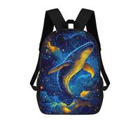 sinyumoney 4Girls Whale in Space Backpack 3D Printed Boy School Backpack Casual Daypack Lightweight Rucksack for Middle School Students 17inch
