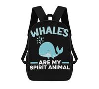 sinyumoney 4Girls Whale Lover Backpack 3D Printed Boy School Backpack Casual Daypack Lightweight Rucksack for Middle School Students 17inch