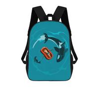 sinyumoney 4Girls Whale Ocean Backpack 3D Printed Boy School Backpack Casual Daypack Lightweight Rucksack for Middle School Students 17inch