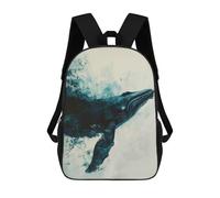 sinyumoney 4Girls Whale Painting Art Backpack 3D Printed Boy School Backpack Casual Daypack Lightweight Rucksack for Middle School Students 17inch