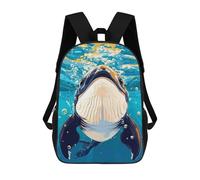 sinyumoney 4Girls Whale Underwater Illustration Backpack 3D Printed Boy School Backpack Casual Daypack Lightweight Rucksack for Middle School Students 17inch