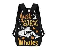 sinyumoney 4Girls Whales Whale Lover Marine Backpack 3D Printed Boy School Backpack Casual Daypack Lightweight Rucksack for Middle School Students 17inch