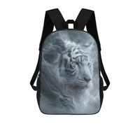 sinyumoney 4Girls White Tiger in Smoke Backpack 3D Printed Boy School Backpack Casual Daypack Lightweight Rucksack for Middle School Students 17inch